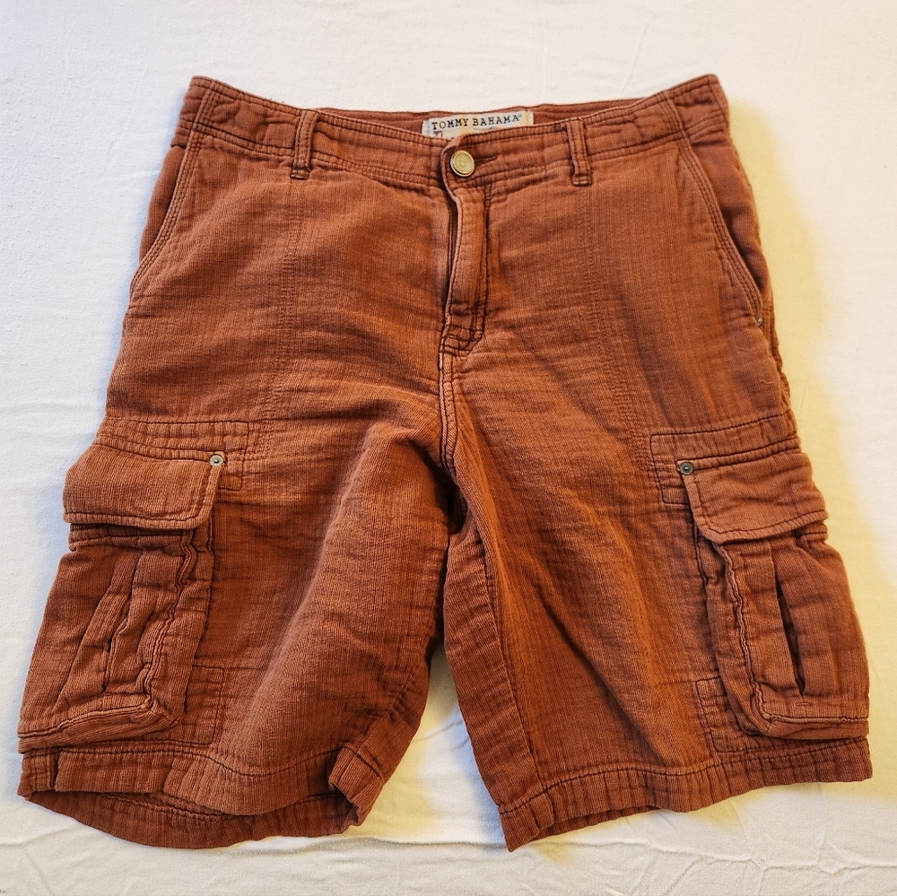 Tommy Bahama Jeans Men's Cargo‎ Shorts Burnt Orange 100% Cotton Size 32